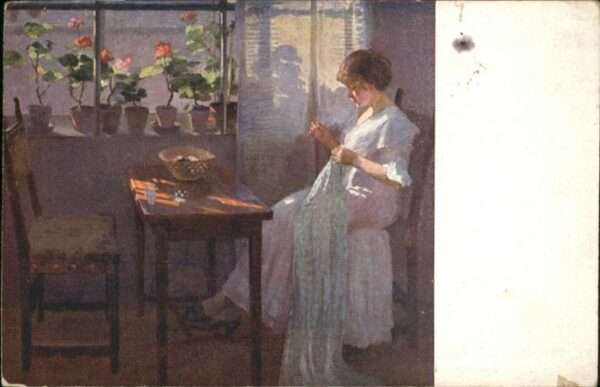 Handarbeit Nähen Künstler Pap E. Varronö Näherin