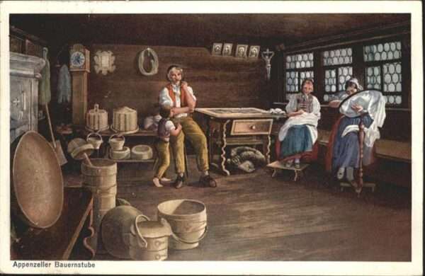 Handarbeit Tracht sticken Appenzell Bauernstube