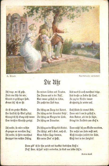 Uhren Gedicht Gabriel Seidl Künstler A. Broch