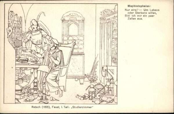 Goethe Johann Wolfgang von Retsch Faust Studierzimmer