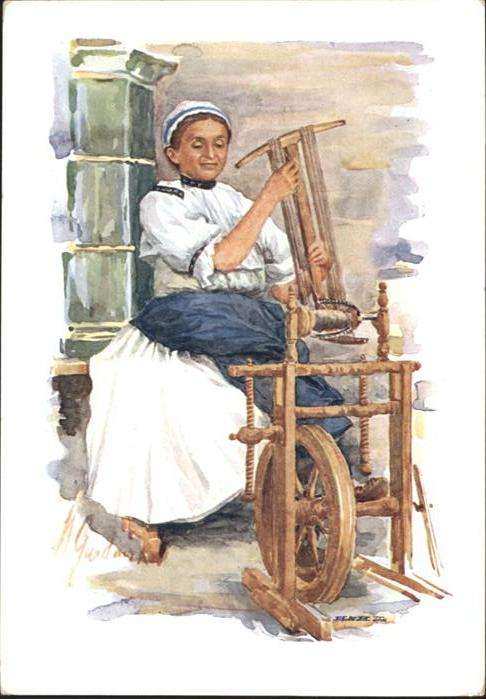 Spinnen Handwerk Spindel Tracht