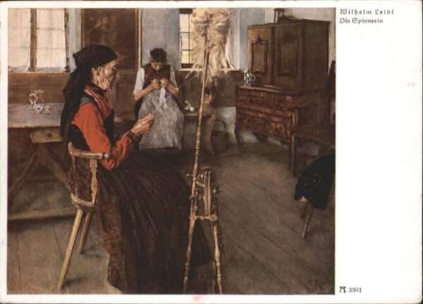 Spinnen Handwerk Spindel Künstler Wilhelm Leibl