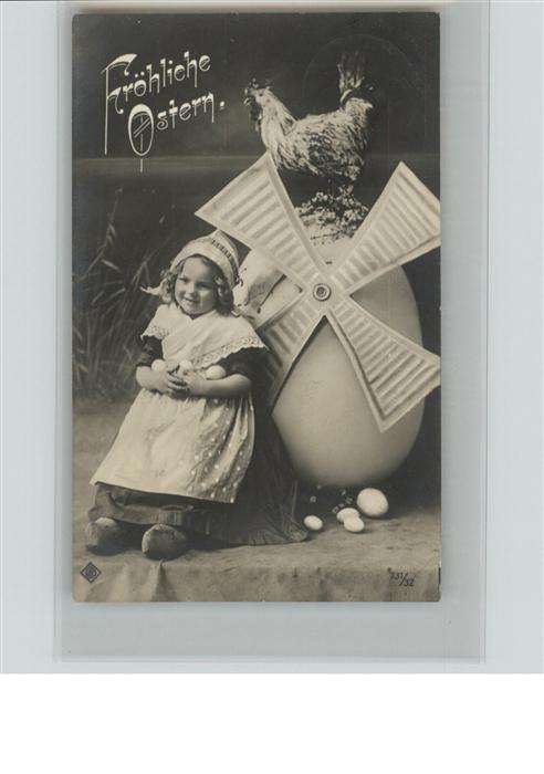 Ostern Easter Paques Kind Ei Mühle Tracht Geflügel