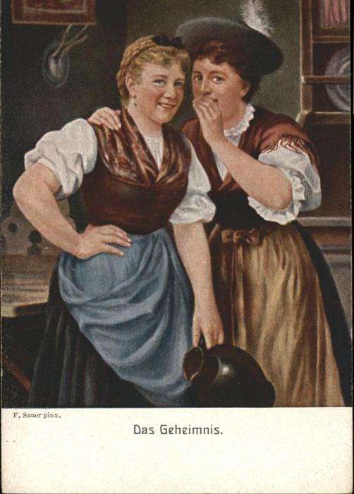 Trachten Künstler F. Sauer Das Geheimnis