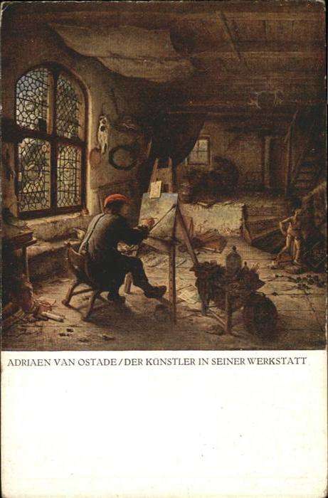 Kuenstlerkarte Adriaen van Ostade Der Künstler in sein
