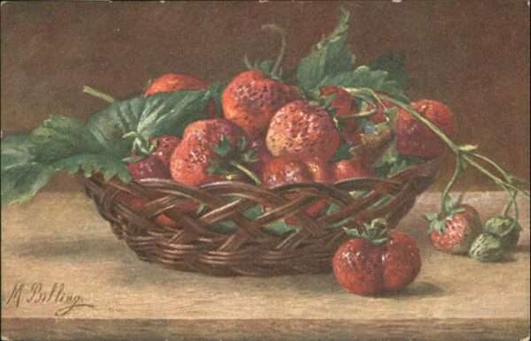 Stillleben Künstler M. Billing Erdbeeren