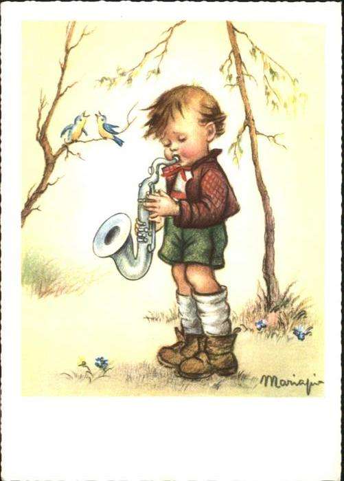 Instrumente Saxophon Kind Junge