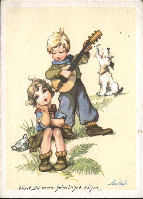 Gitarre Poesie Hund