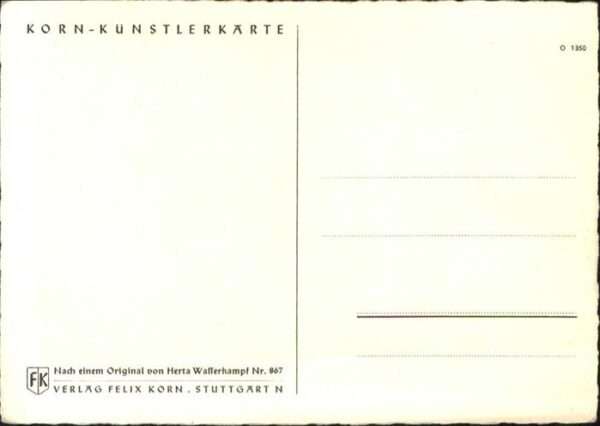 Kuenstlerkarte Herta Wasserkampf Nr. 867 Küken Fütteru – Bild 2