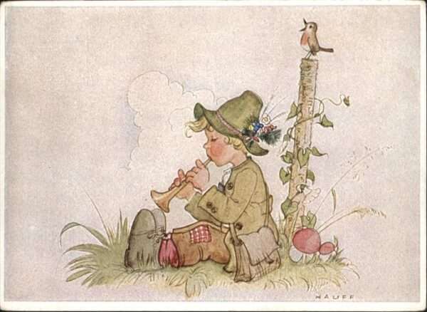 Kuenstlerkarte Hauff Kind Junge Künstler K. Hauff Wand