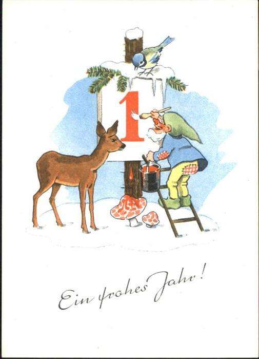 Zwerge Dwarfs Nains Neujahr malen