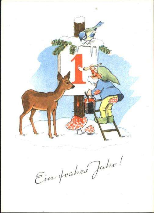 Zwerge Dwarfs Nains Neujahr malen