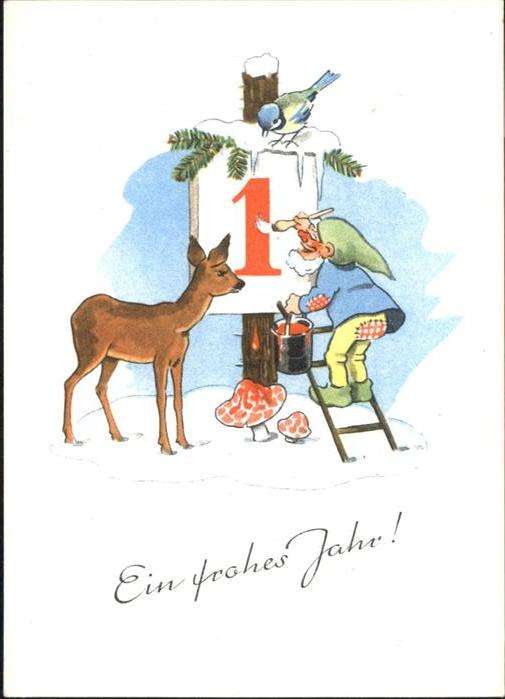 Zwerge Dwarfs Nains Neujahr malen