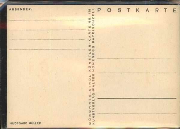Kuenstlerkarte H. Müller Poesie Wandern Kinder – Bild 2