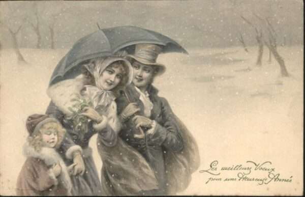 Neujahr Frau Schnee