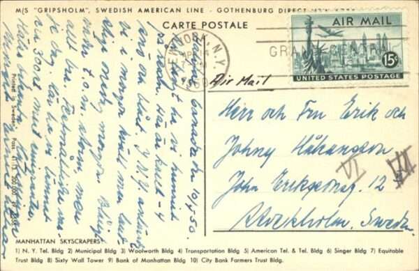 Dampfer Binnenschifffahrt MS Gripsholm Swedish American Line Manh – Bild 2