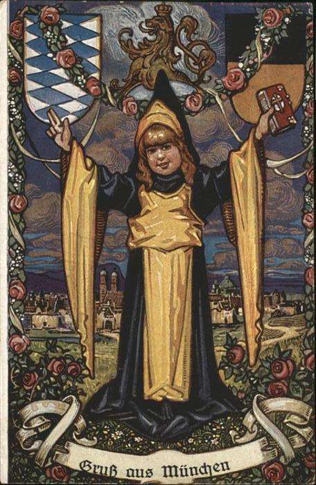 Moenche Kind Bibel München Wappen