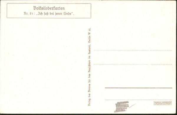 Liederkarte Nr. 81 Ich sass bei jener Linde Poesie – Bild 2