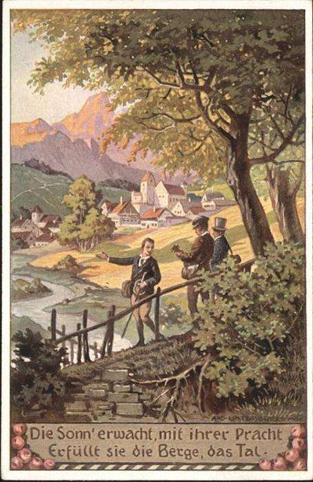 Liederkarte Nr. 80 Die Sonn erwacht Künstler A. Unt