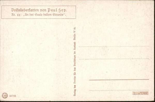 Hey Paul Nr. 44 Liederkarte In der Saale hellem Stra – Bild 2