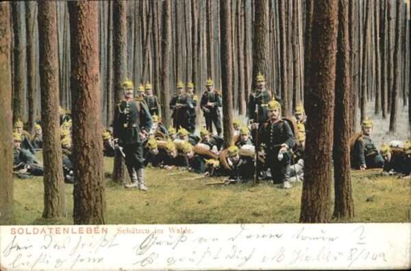 Soldatenleben Schützen Wald Pickelhaube