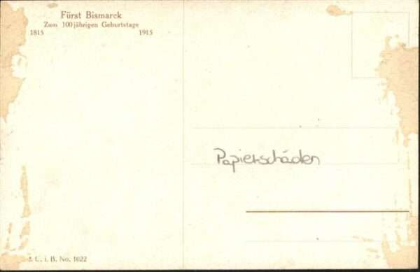 Bismarck Fürst Künstler Felix Ehrlich Pickelhaub – Bild 2