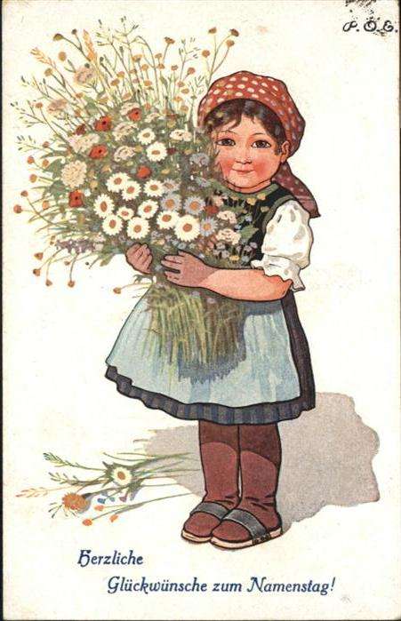 P.O.E. Namenstag Blumen Kind Mädchen