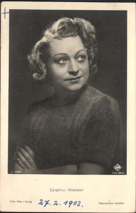 Verlag Film-Foto-Verlag Nr. Grethe Weiser A 3629/1