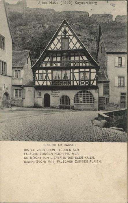 Kaysersberg Altes Haus Spruch