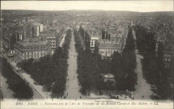 Paris Arc Triomphe Avenues Carnot Mac Mahon