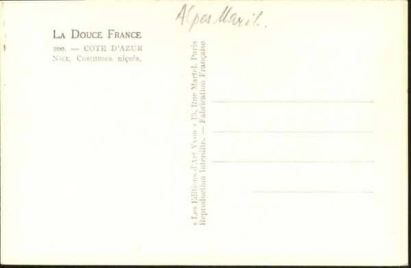 Nice Alpes Maritimes Nice Costumes Nicois Tracht – Bild 2