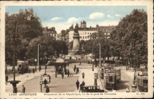 Lyon France Lyon Strassenbahn Monument Republique G