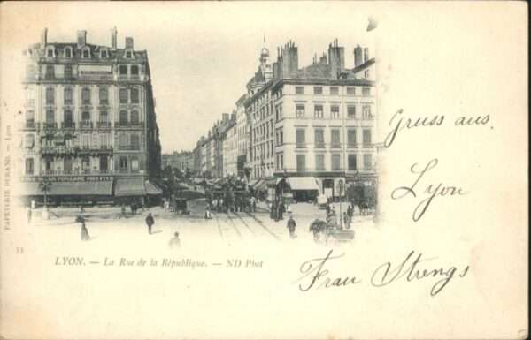 Lyon France Lyon Strassenbahn Rue Republique