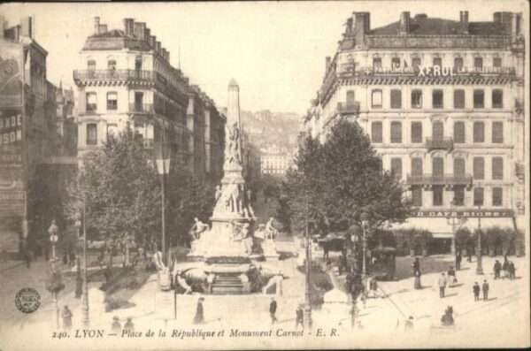 Lyon France Lyon Strassenbahn Monument Carnot Place