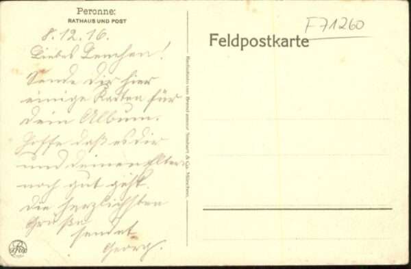 Peronne 80 Somme Peronne Rathaus Post – Bild 2