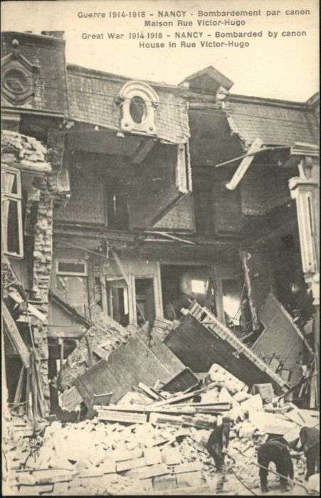 Nancy Lothringen Nancy Bombardement par canon Maison rue