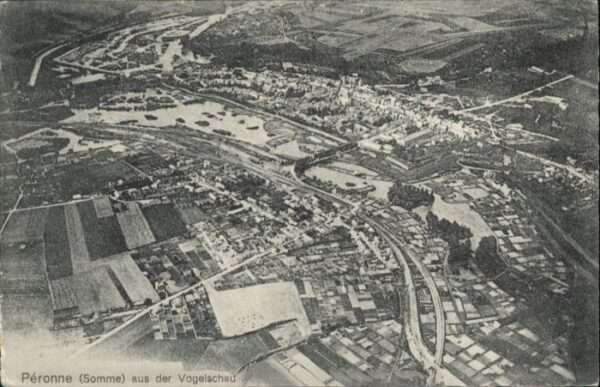 Peronne 80 Somme Peronne Fliegeraufnahme