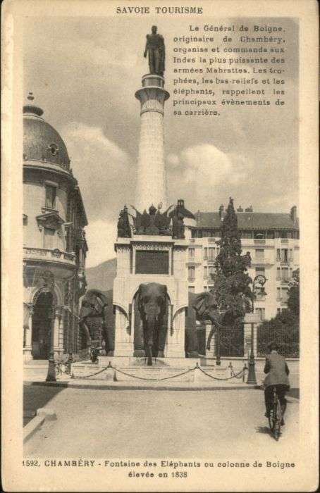 Chambery Fontaine Elephants Colonne Boigne