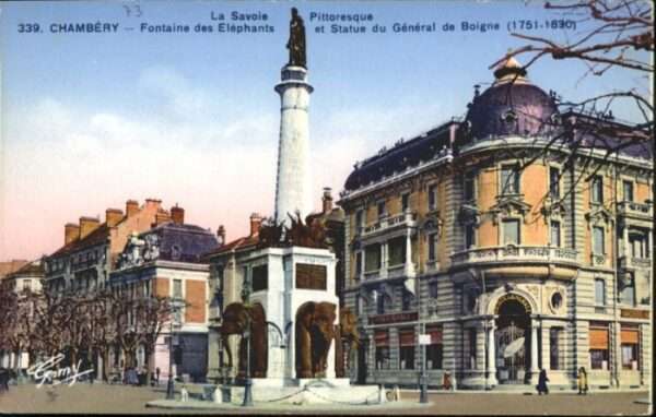 Chambery Fontaine Elephants Statue General Boign