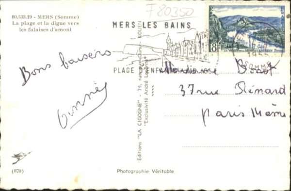 Mers-les-Bains Mers Somme Plage Digue Vers Falaises d_ – Bild 2