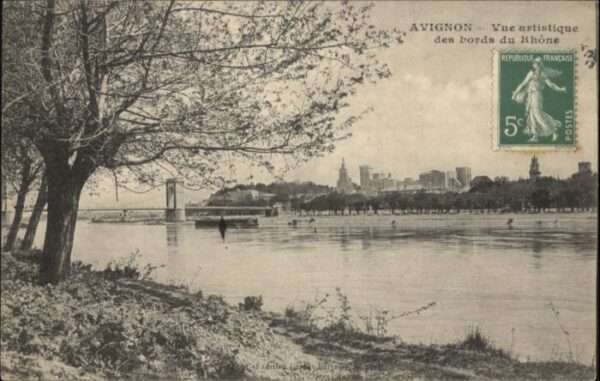 Avignon Vaucluse Avignon Vue Artistique Bords Rhone