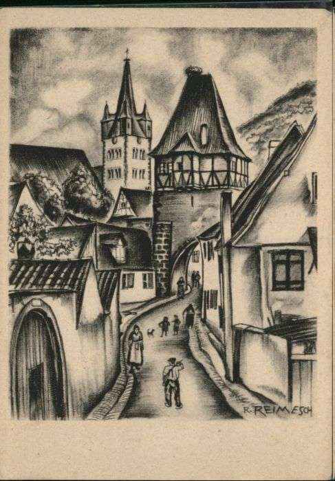 Kestenholz Elsass Herrenturm Künstler R Reimsch