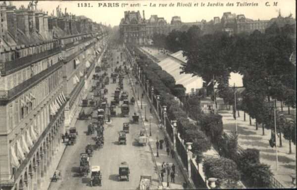 Paris la Rue de Rivoli le Jardin des Tuilerie