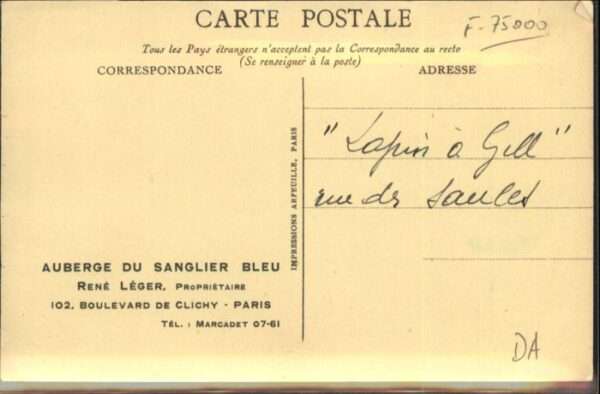 Paris Auberge du Sanglier Bleu – Bild 2