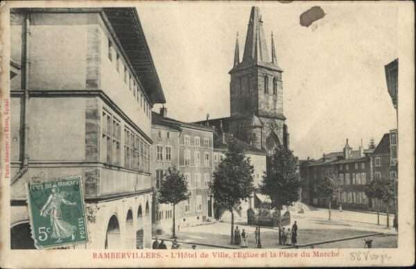 Rambervillers Hotel de Ville Eglise Place Marche