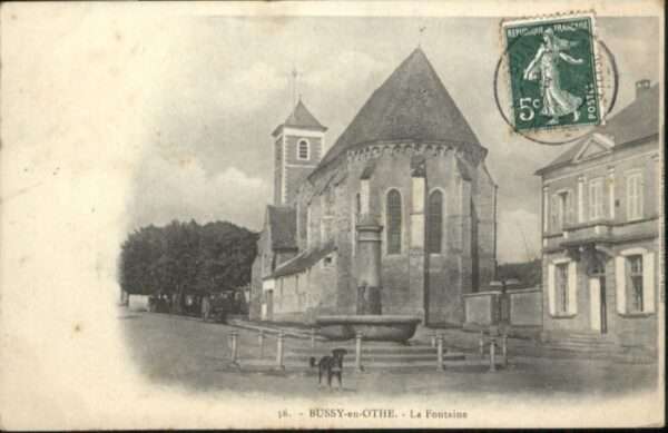 Bussy-en-Othe Fontaine Brunnen Hund