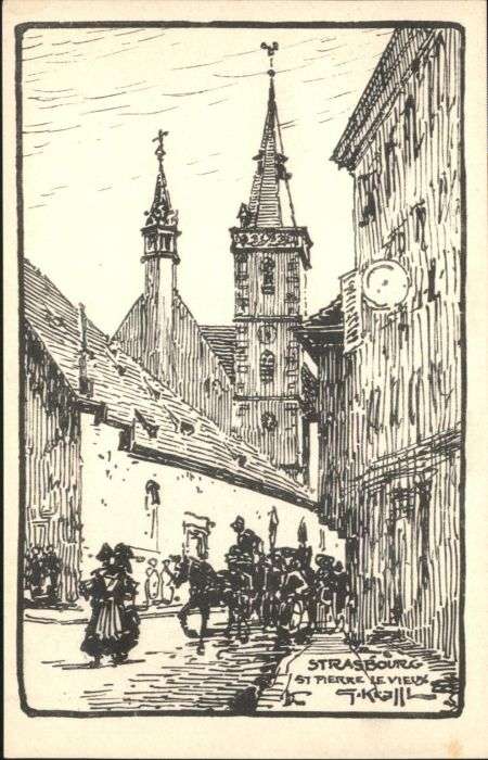 Strasbourg Alsace Strasbourg St Pierre le Vieux Künstler