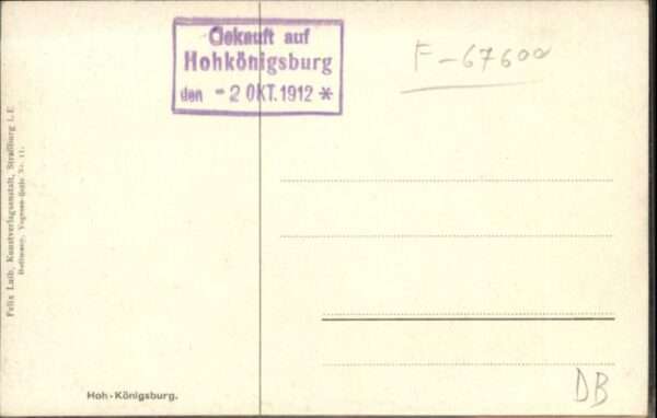 Hohkoenigsburg Haut-Koenigsbourg Hohkönigsburg Künstler H Hoffmann * – Bild 2