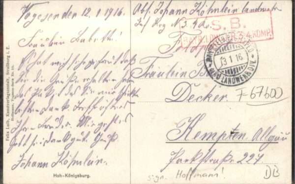 Hohkoenigsburg Haut-Koenigsbourg Hohkönigsburg Künstler H Hoffmann x – Bild 2