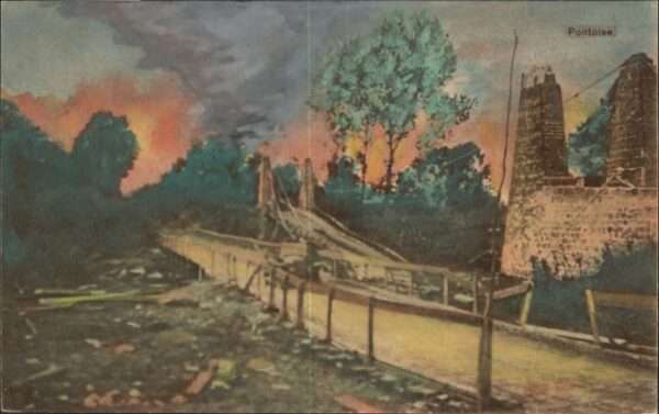 Pontoise-les-Noyon Brücke Künstlerkarte*